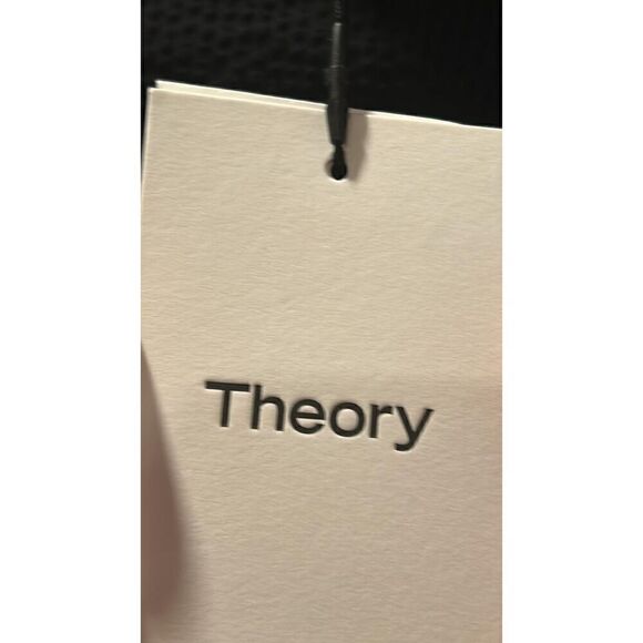 Theory Navy Blue Seersucker Dress Size Large * missing belt - Picture 10 of 13